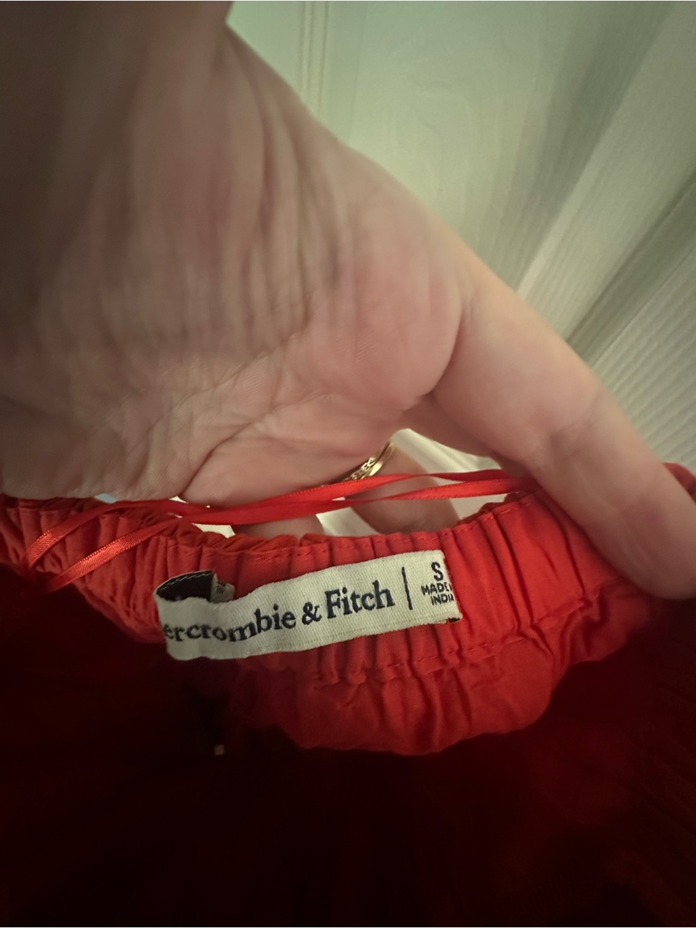 Abercrombie Red Puff Sleeve Dress - Picture 2 of 2